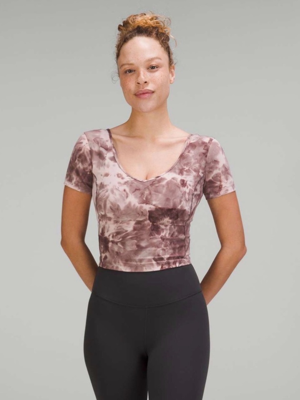 Lululemon Align T-Shirt Diamond Dye Mink Berry Lunar Rock Shadow Grey size 10